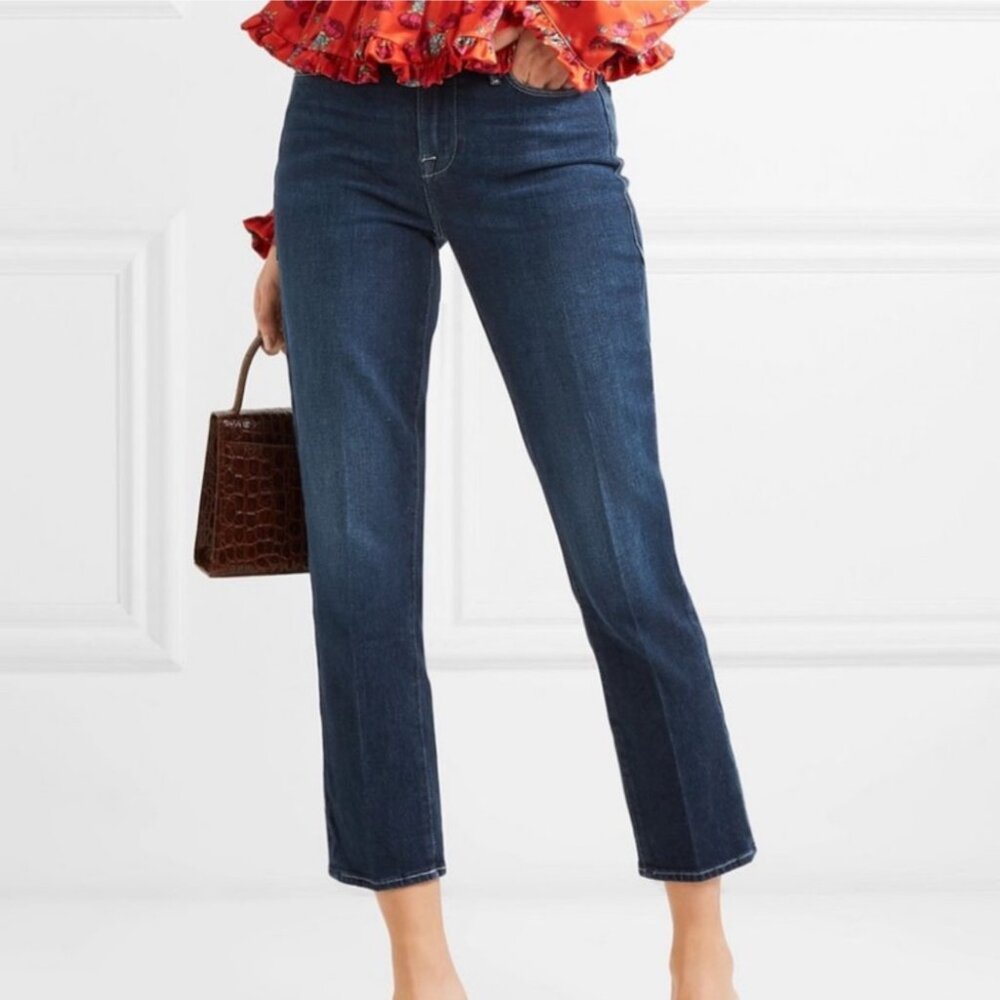 Frame sz 31 Le High Straight Dark Wash Cropped jeans Emmanuelle